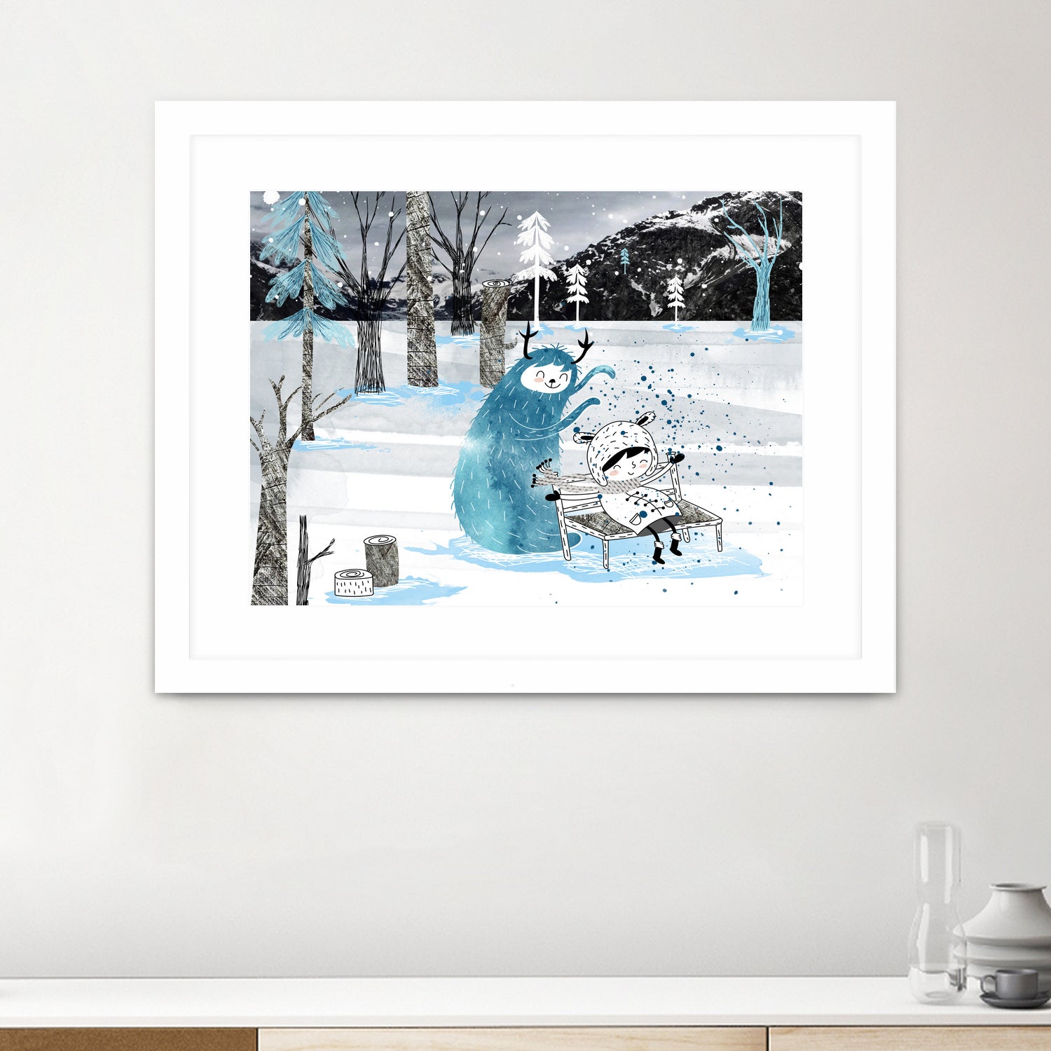 Snow Monster by Holly Hatam on GIANT ART - blue digital painting