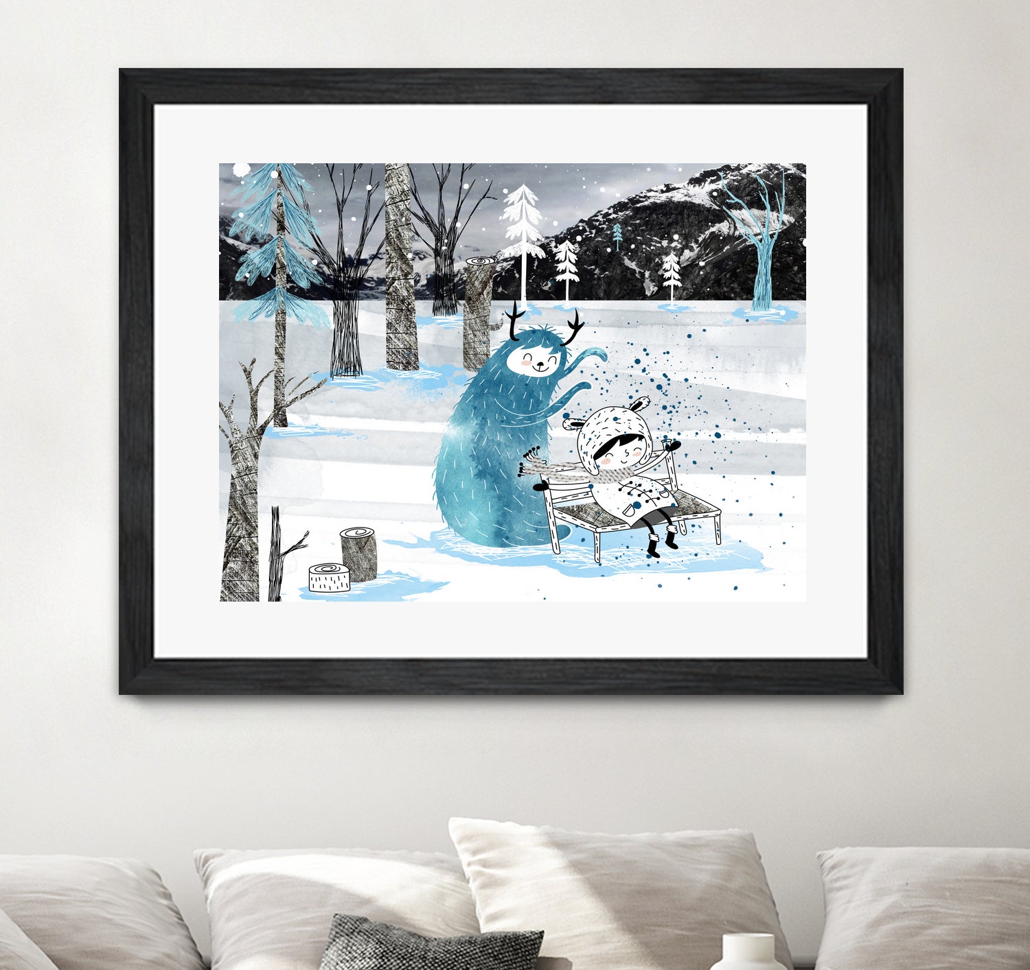 Snow Monster by Holly Hatam on GIANT ART - blue digital painting