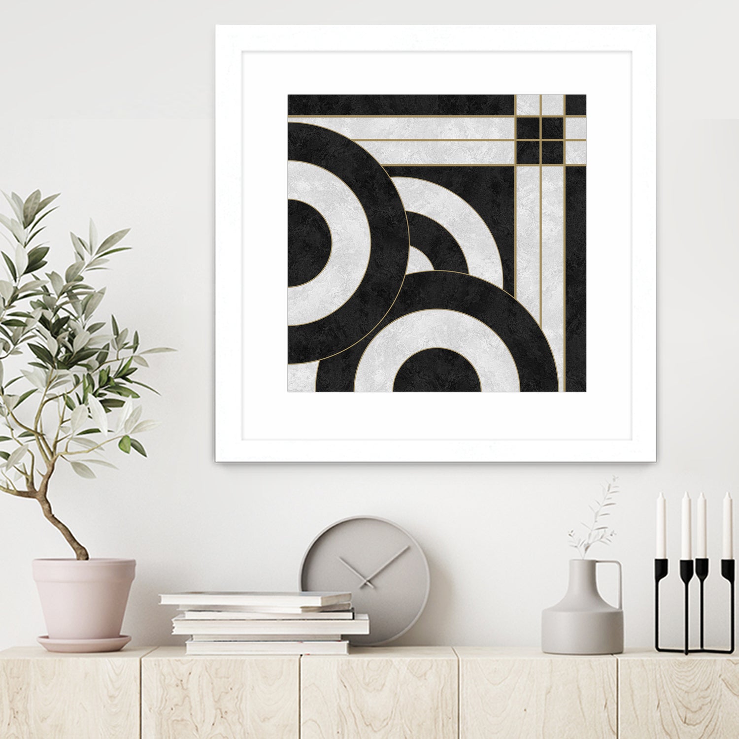 Geometric Marble by M.TERESA HERNANDEZ on GIANT ART - black digital painting