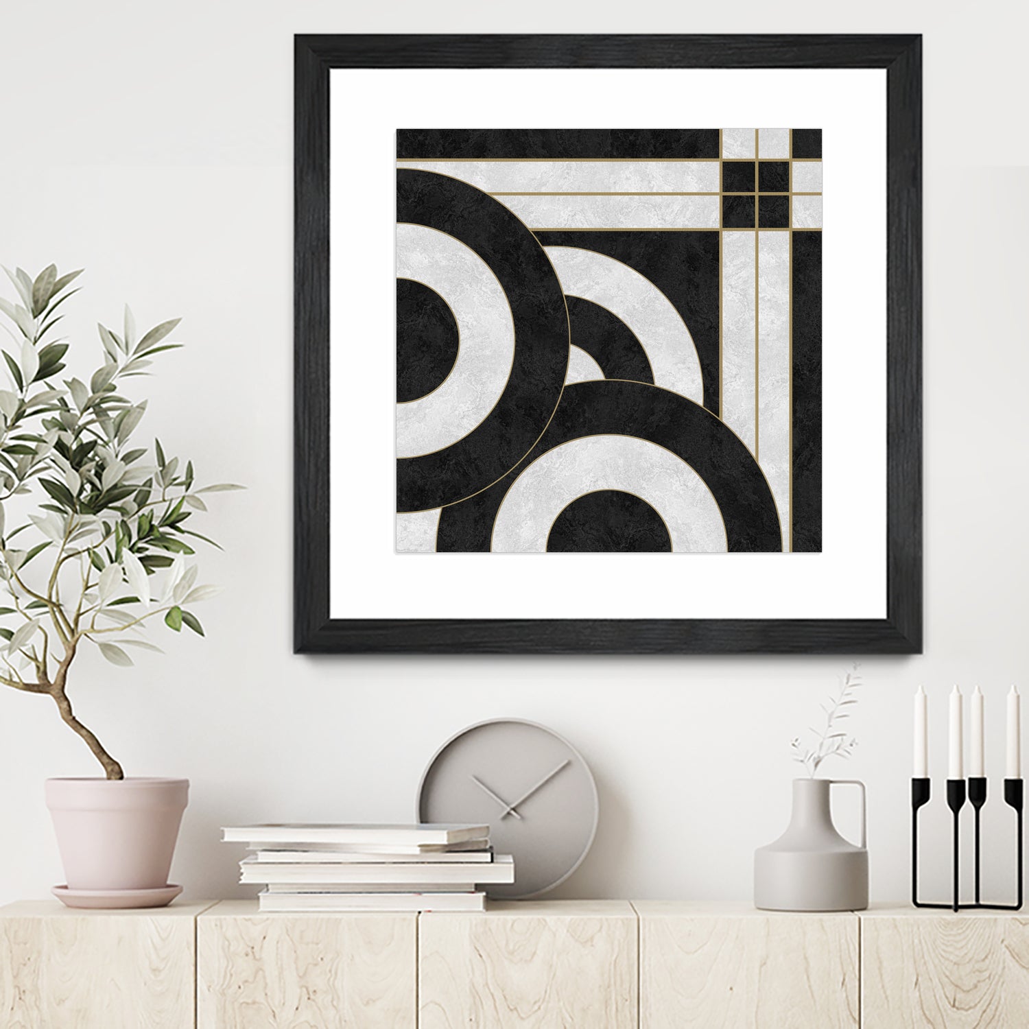 Geometric Marble by M.TERESA HERNANDEZ on GIANT ART - black digital painting