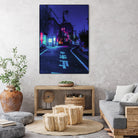 Cyberpunk Photographic Street City by Dimas Art on GIANT ART - blue photo illustration