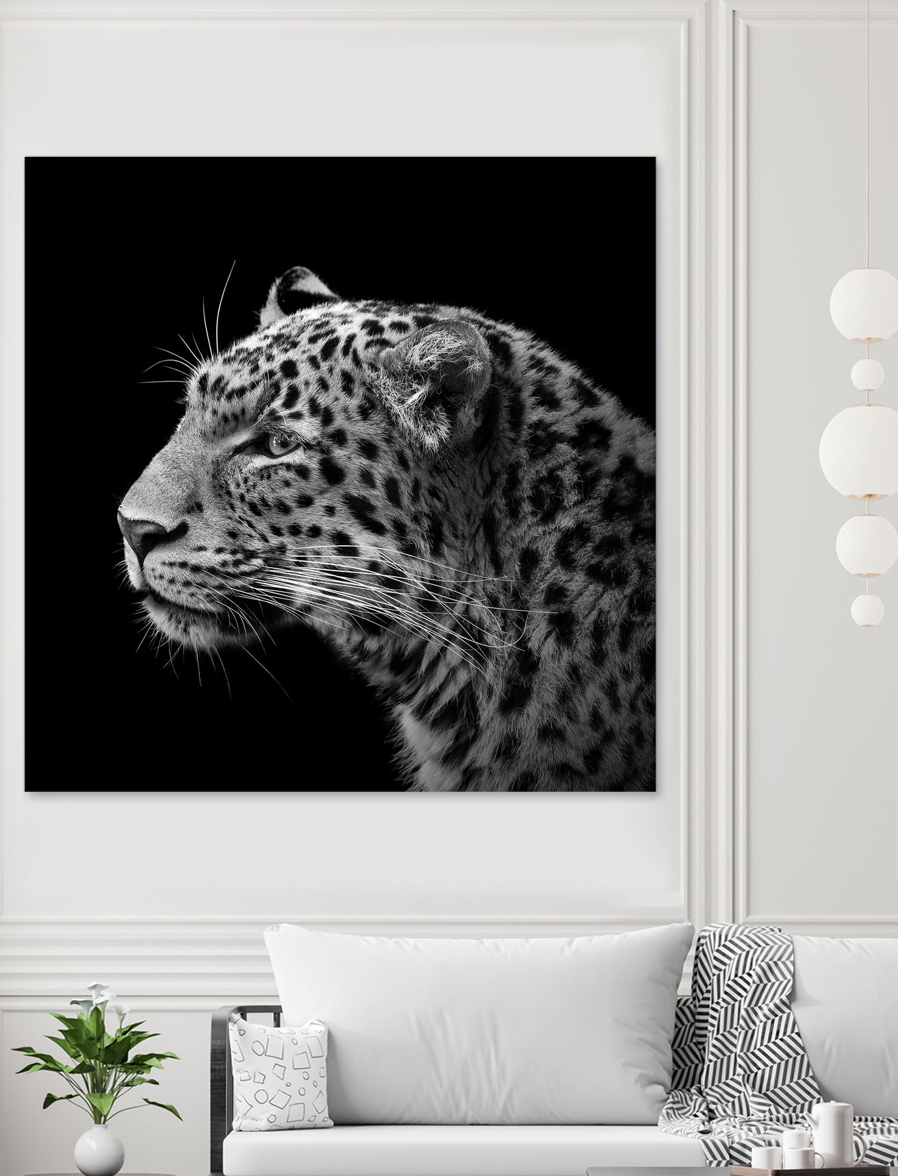 Leopard in black and white by Lukas Holas on GIANT ART - black photo manipulation