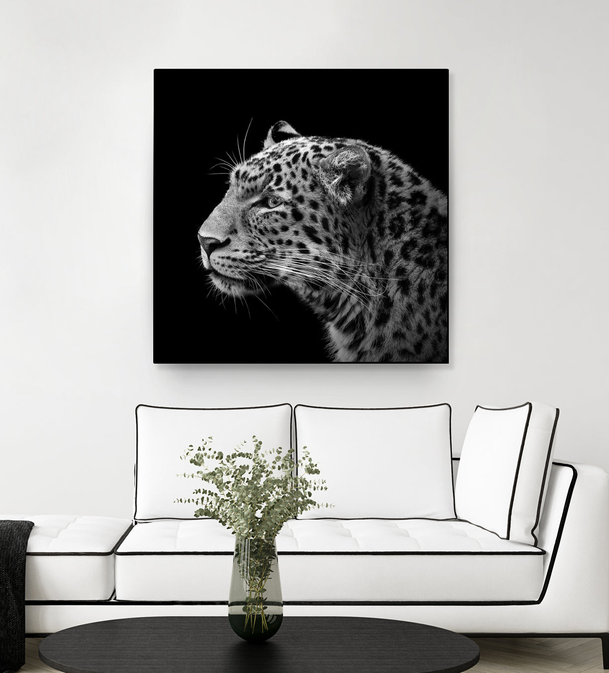 Leopard in black and white by Lukas Holas on GIANT ART - black photo manipulation