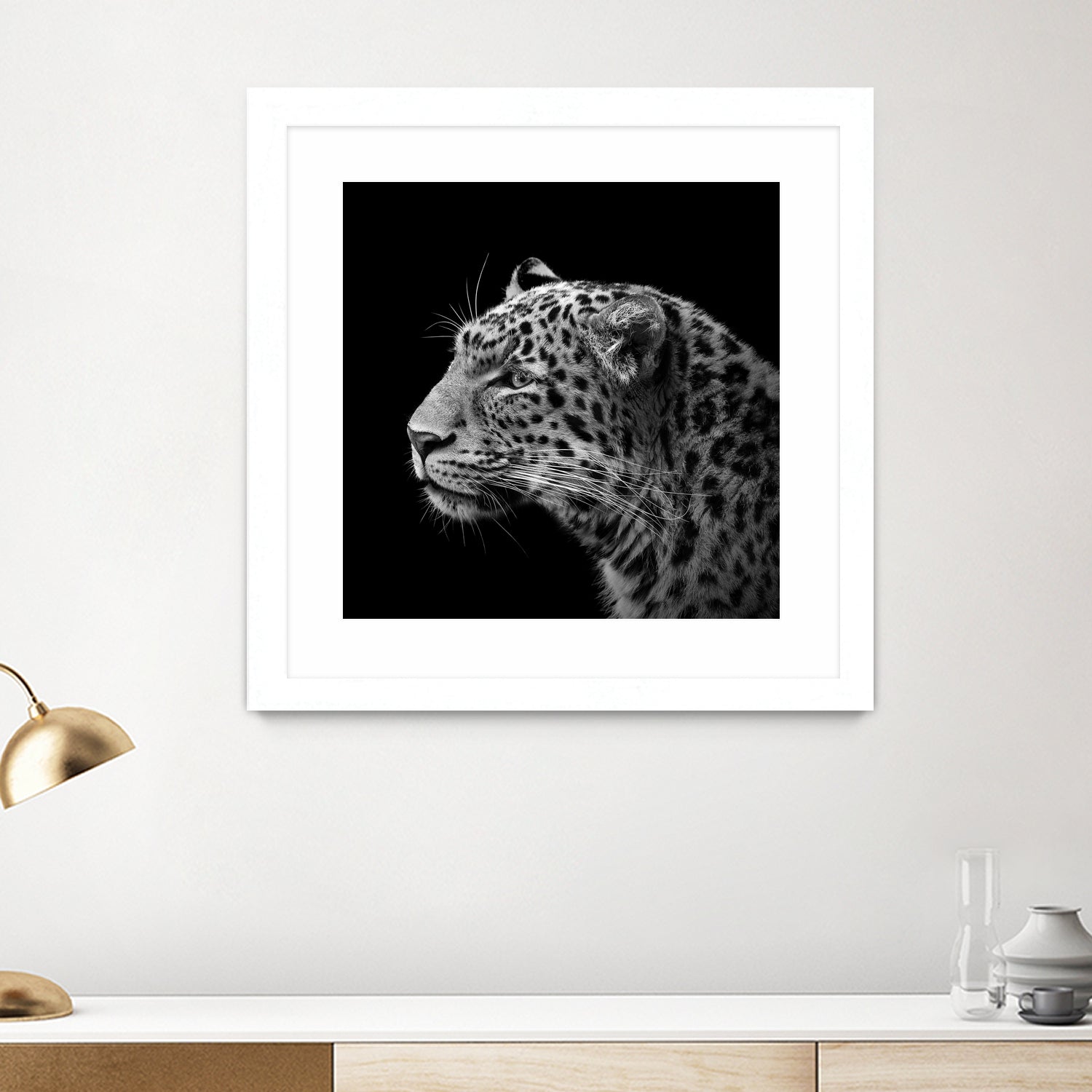 Leopard in black and white by Lukas Holas on GIANT ART - black photo manipulation