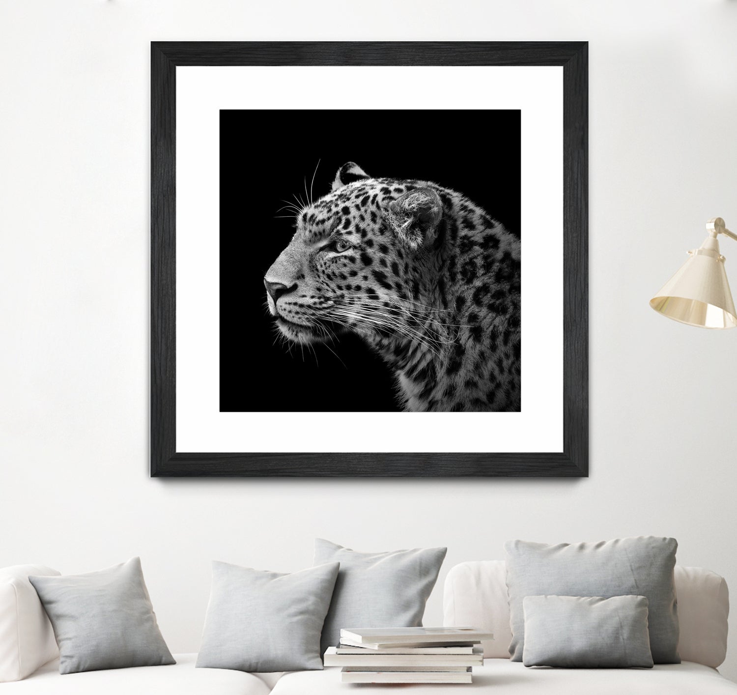 Leopard in black and white by Lukas Holas on GIANT ART - black photo manipulation