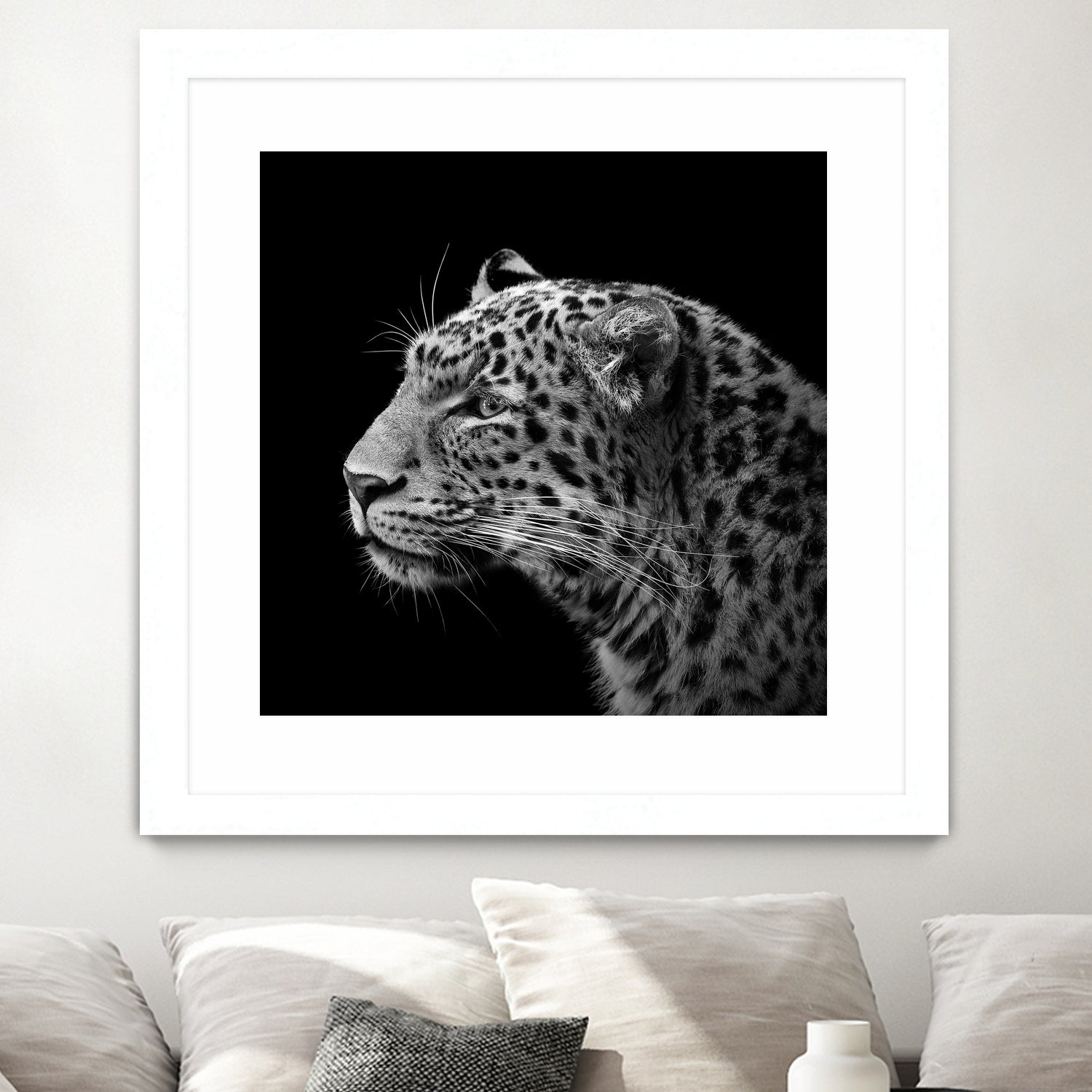 Leopard in black and white by Lukas Holas on GIANT ART - black photo manipulation