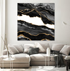 Black & Gold Agate Texture 06 by Isabel Muñoz on GIANT ART - black digital painting