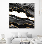 Black & Gold Agate Texture 06 by Isabel Muñoz on GIANT ART - black digital painting