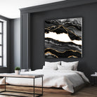 Black & Gold Agate Texture 06 by Isabel Muñoz on GIANT ART - black digital painting