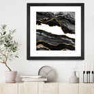 Black & Gold Agate Texture 06 by Isabel Muñoz on GIANT ART - black digital painting