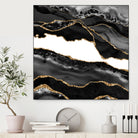 Black & Gold Agate Texture 06 by Isabel Muñoz on GIANT ART - black digital painting