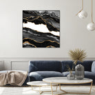 Black & Gold Agate Texture 06 by Isabel Muñoz on GIANT ART - black digital painting