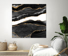 Black & Gold Agate Texture 08 by Isabel Muñoz on GIANT ART - black digital painting