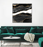 Black & Gold Agate Texture 08 by Isabel Muñoz on GIANT ART - black digital painting