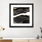 Black & Gold Agate Texture 08 by Isabel Muñoz on GIANT ART - black digital painting