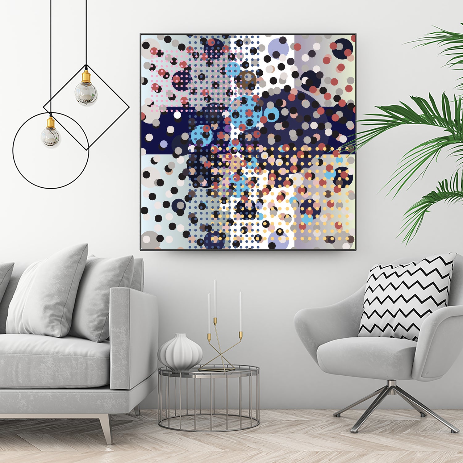 Polka Dot Composition by Anna Khokhlova on GIANT ART - gray digital drawing