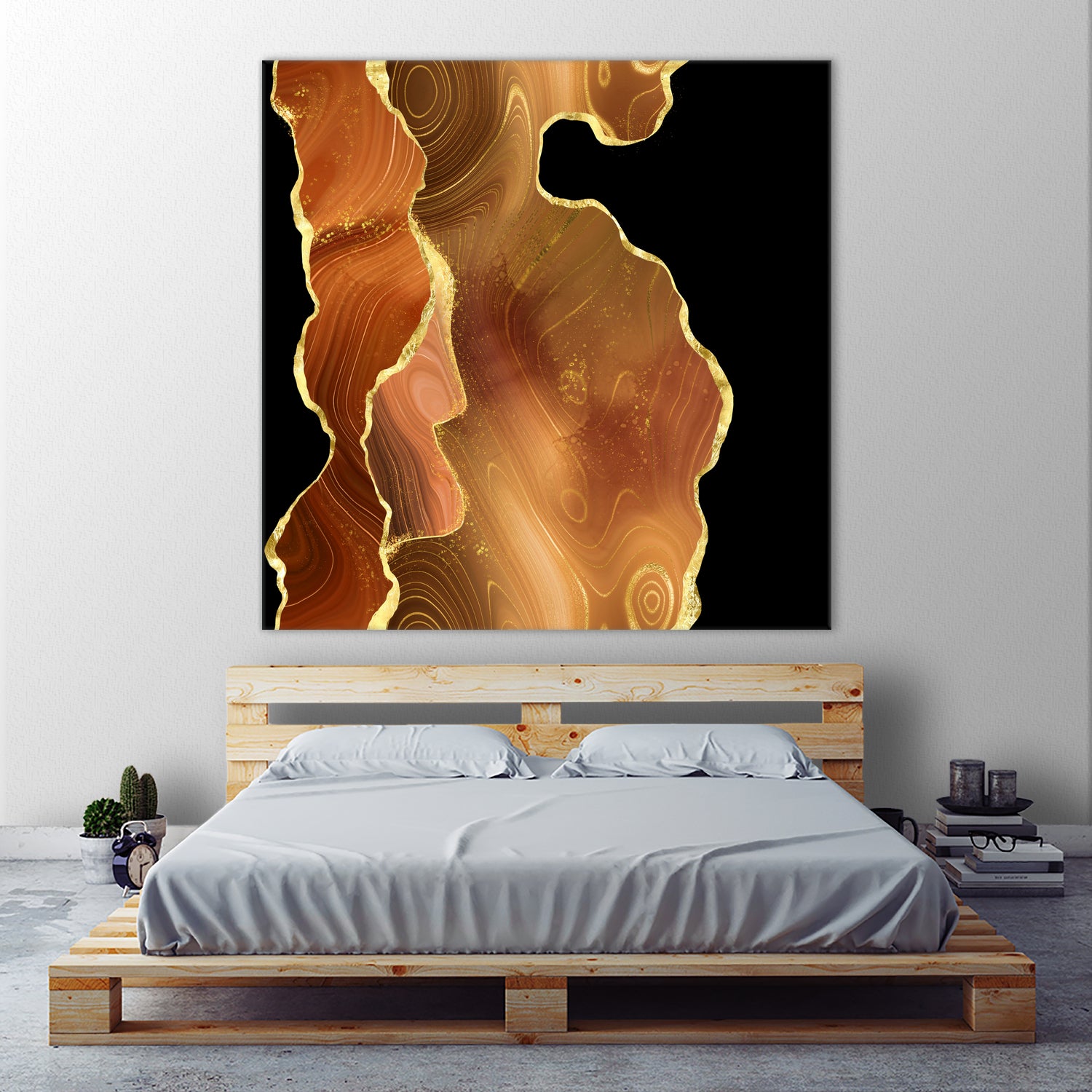 Orange Gold Agate Texture 03 by Isabel Muñoz on GIANT ART - orange digital painting