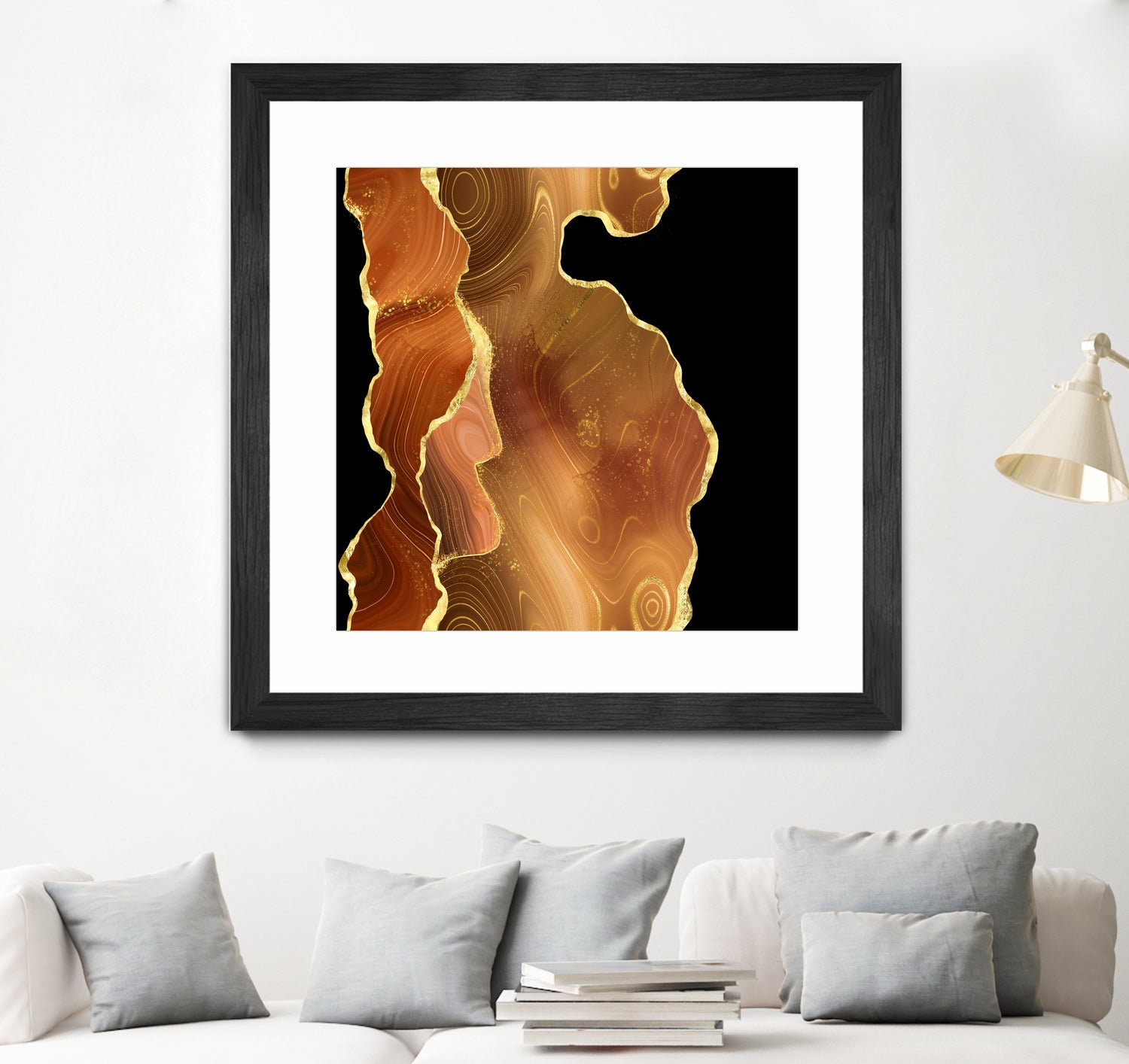 Orange Gold Agate Texture 03 by Isabel Muñoz on GIANT ART - orange digital painting