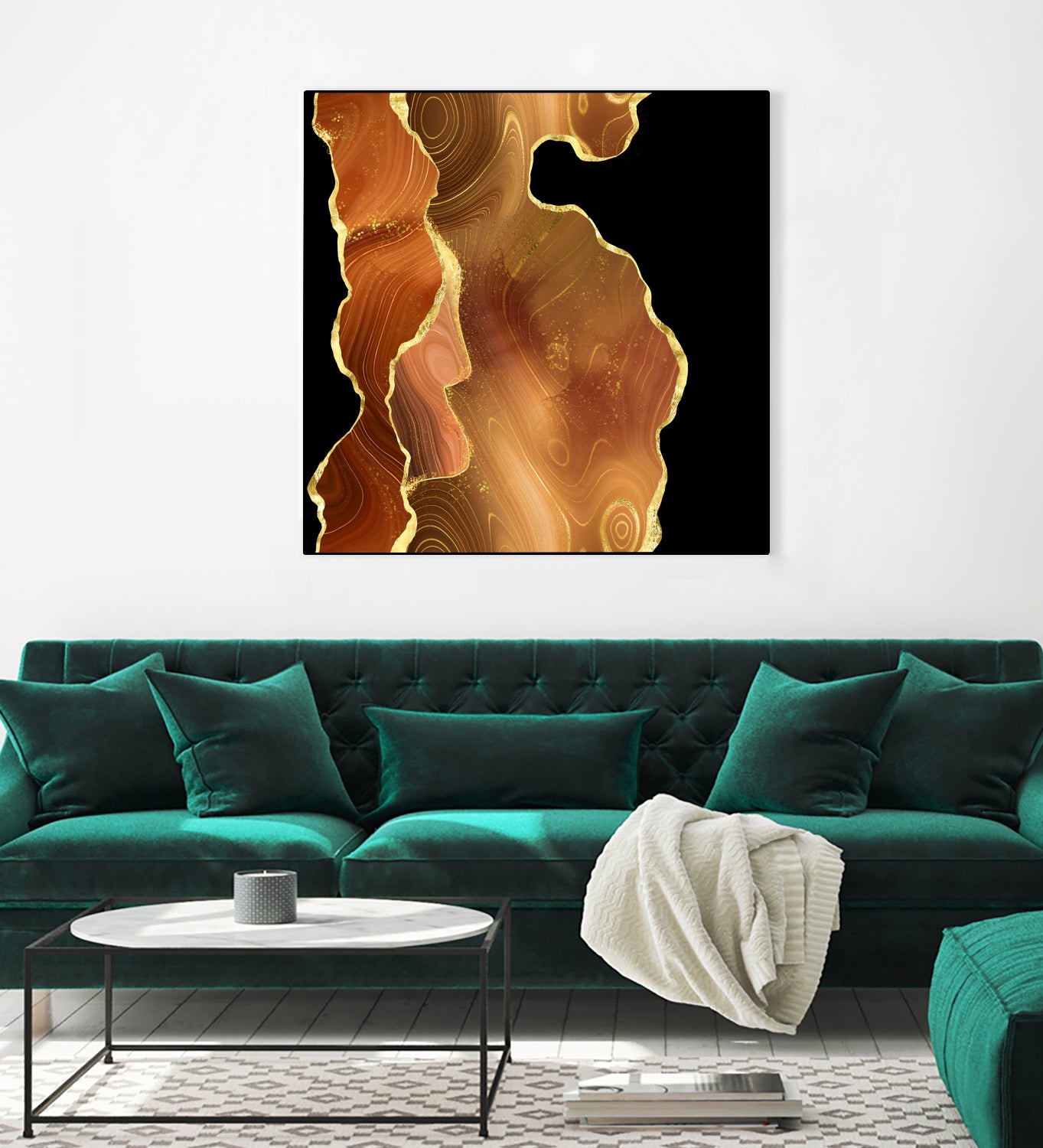 Orange Gold Agate Texture 03 by Isabel Muñoz on GIANT ART - orange digital painting