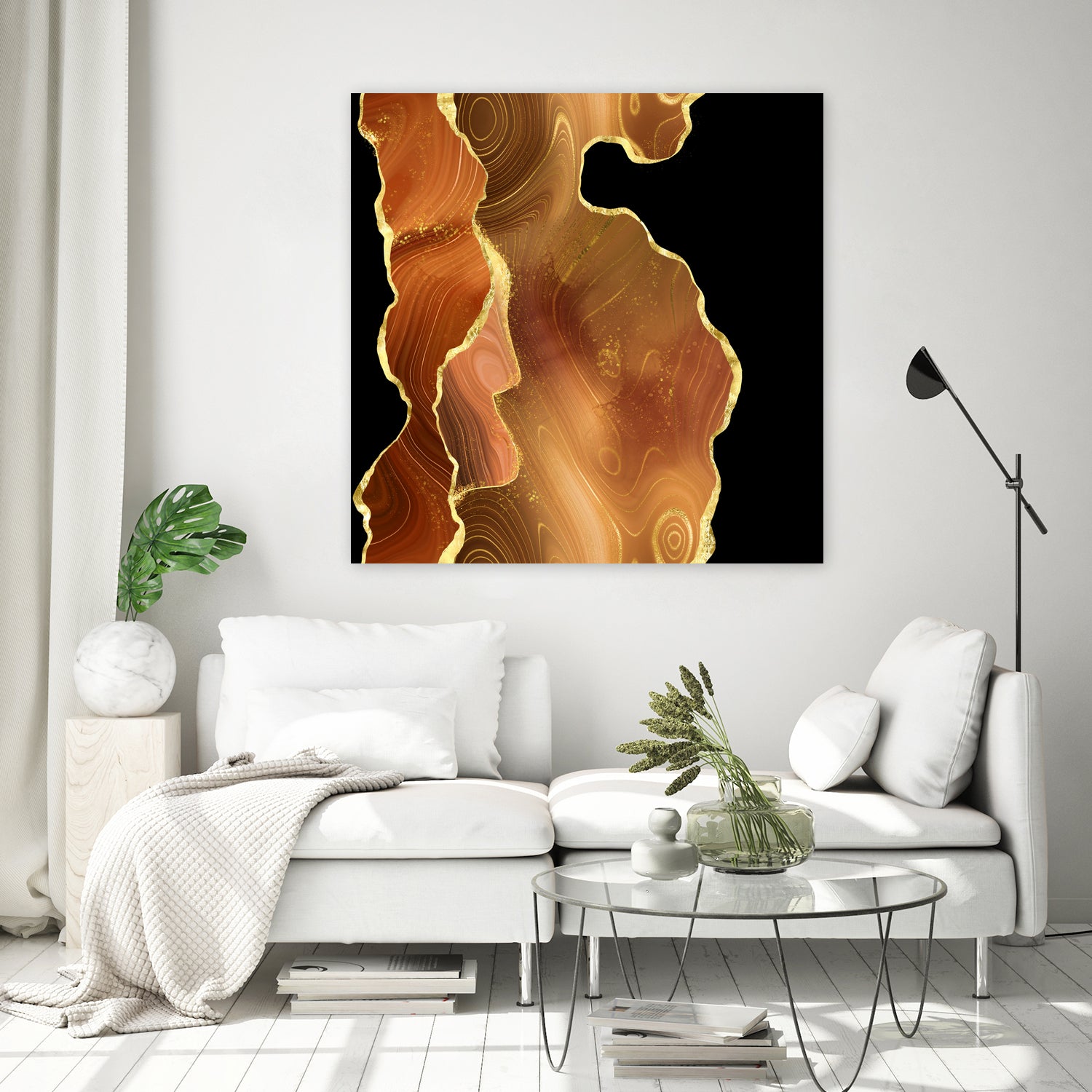 Orange Gold Agate Texture 03 by Isabel Muñoz on GIANT ART - orange digital painting