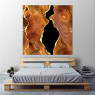 Orange Gold Agate Texture 04 by Isabel Muñoz on GIANT ART - orange digital painting