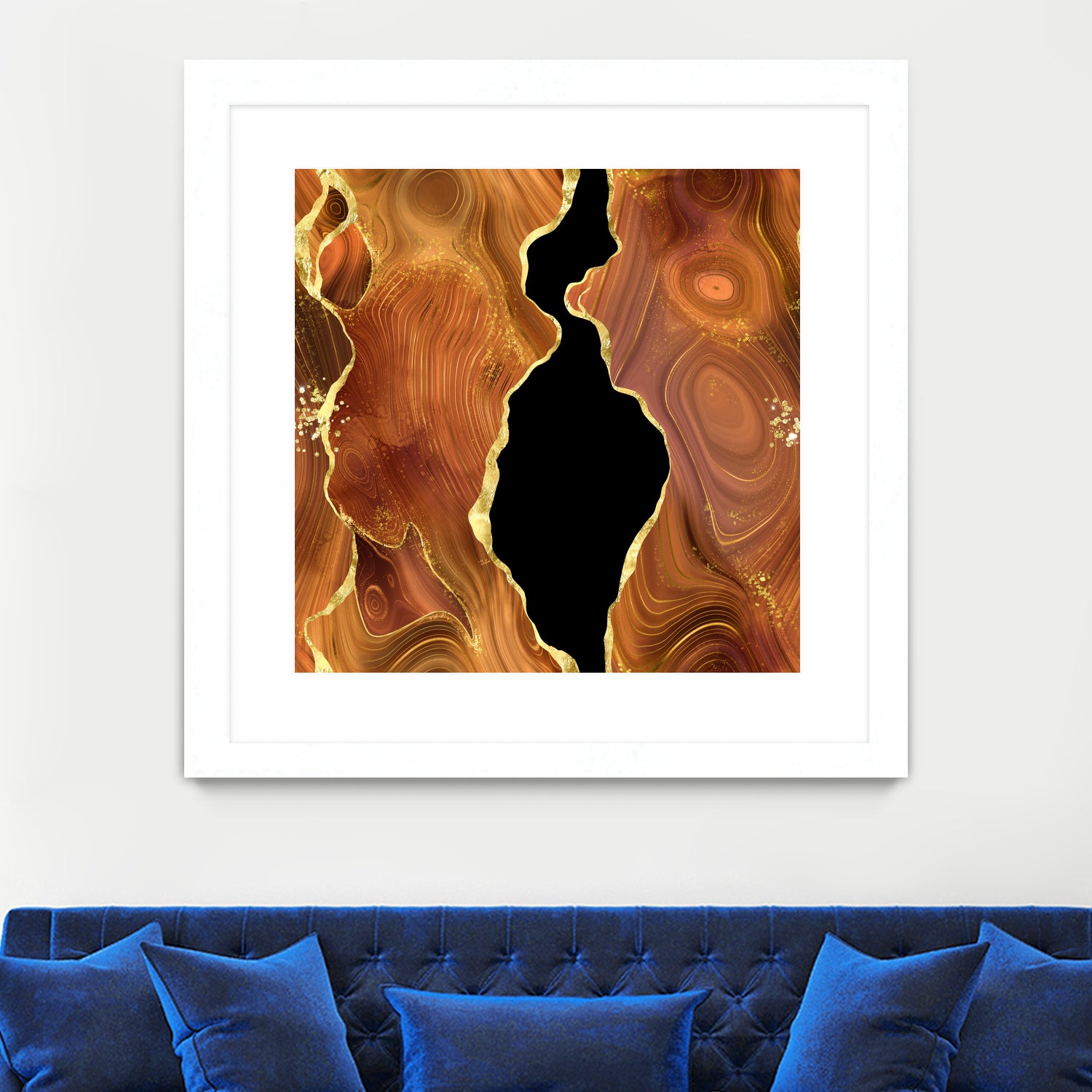 Orange Gold Agate Texture 04 by Isabel Muñoz on GIANT ART - orange digital painting