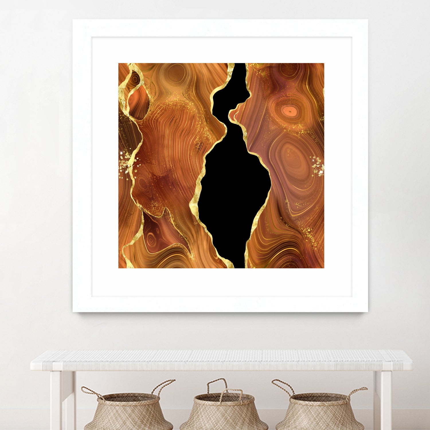 Orange Gold Agate Texture 04 by Isabel Muñoz on GIANT ART - orange digital painting