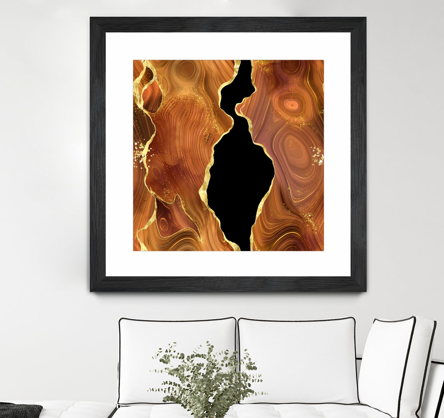 Orange Gold Agate Texture 04 by Isabel Muñoz on GIANT ART - orange digital painting