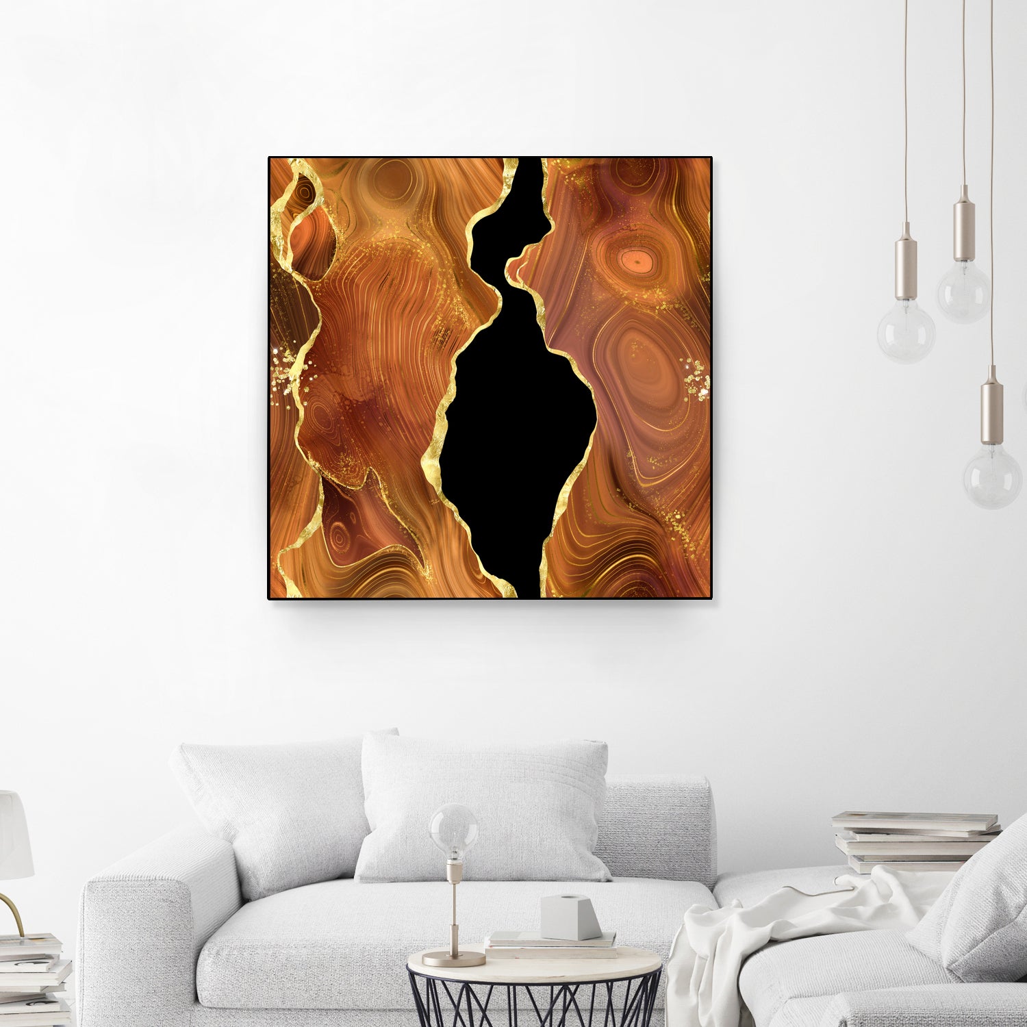 Orange Gold Agate Texture 04 by Isabel Muñoz on GIANT ART - orange digital painting