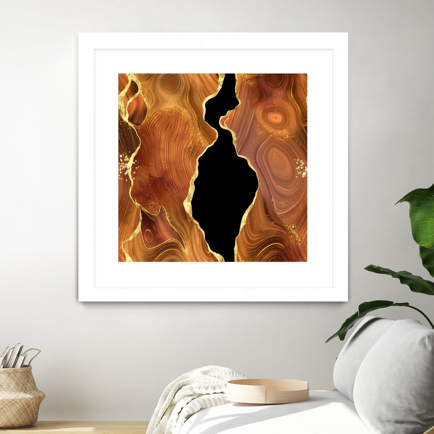 Orange Gold Agate Texture 04 by Isabel Muñoz on GIANT ART - orange digital painting