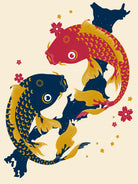 Koi Fish Japan Red Blue Illustrations by Edo Agus Setiawan on GIANT ART - yellow photo illustration