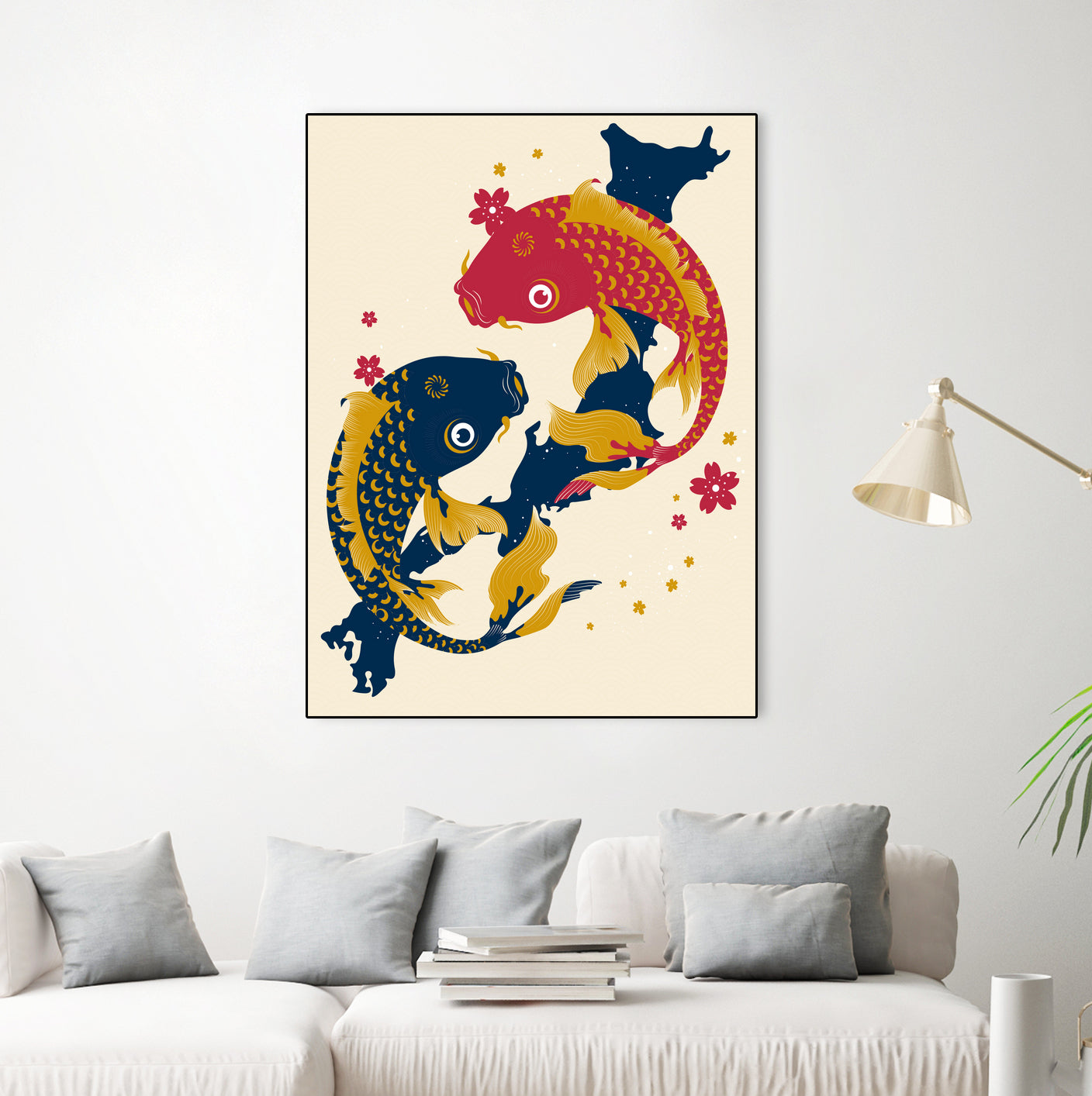 Koi Fish Japan Red Blue Illustrations by Edo Agus Setiawan on GIANT ART - yellow photo illustration