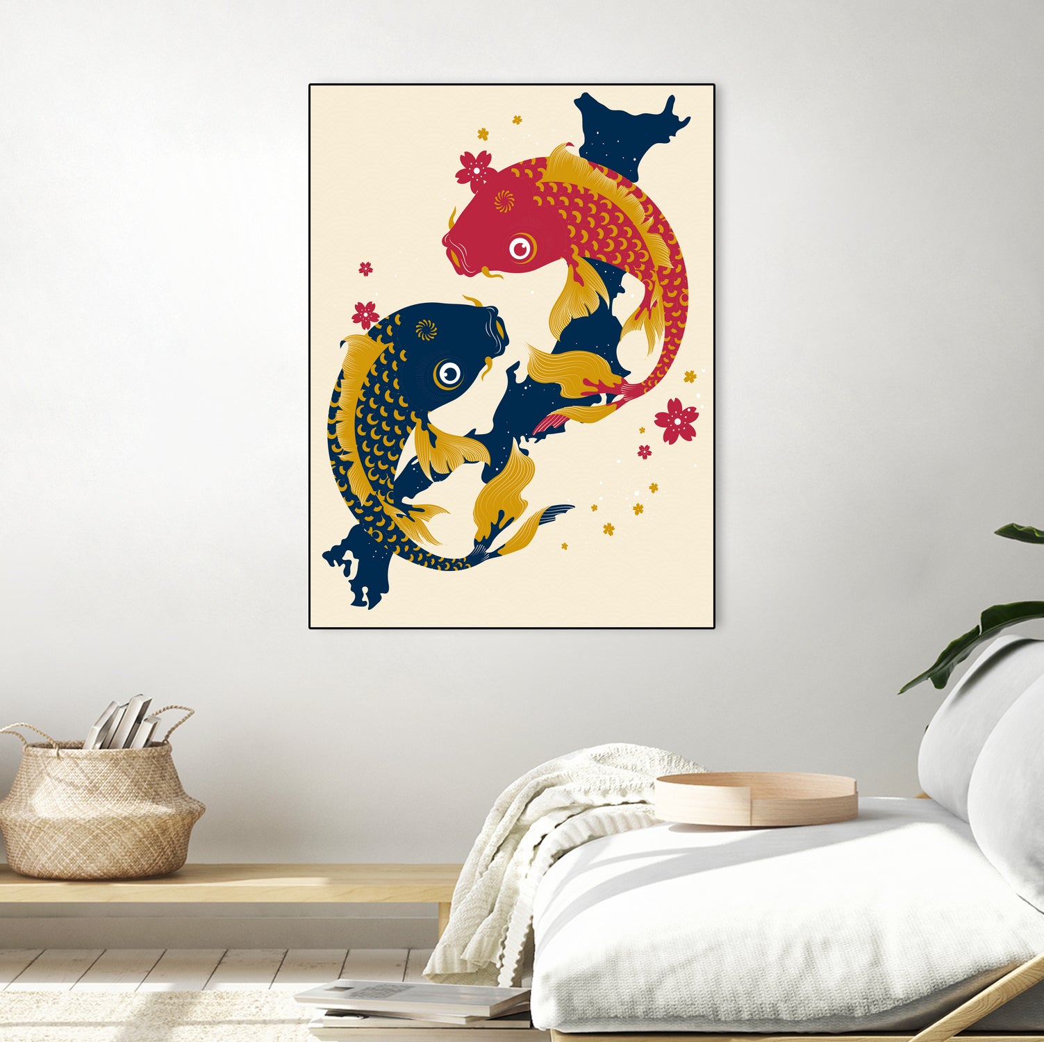 Koi Fish Japan Red Blue Illustrations by Edo Agus Setiawan on GIANT ART - yellow photo illustration