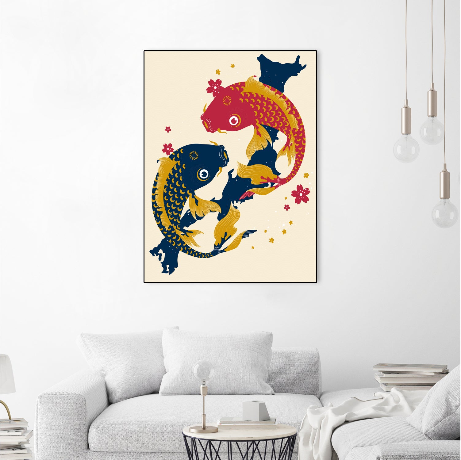 Koi Fish Japan Red Blue Illustrations by Edo Agus Setiawan on GIANT ART - yellow photo illustration