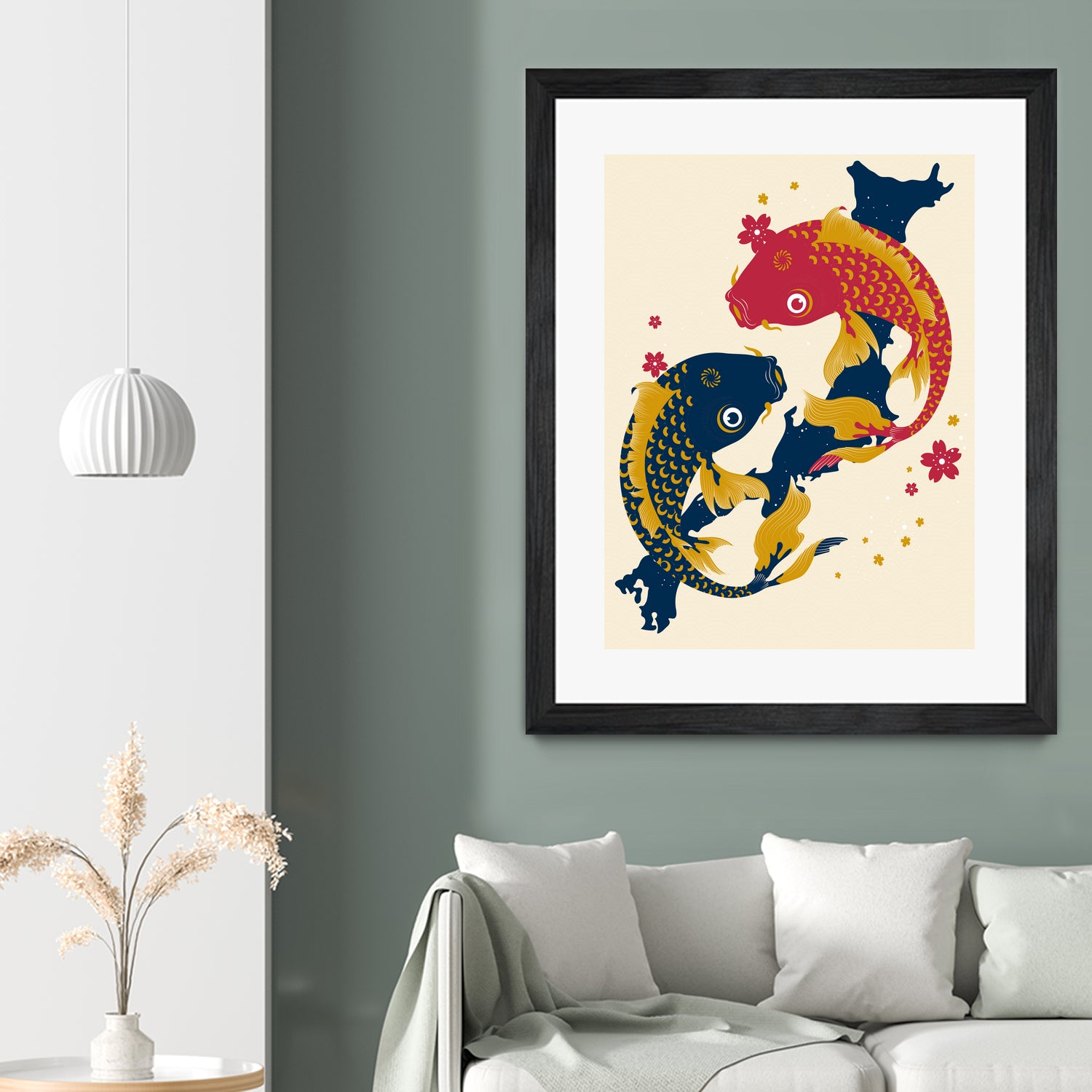 Koi Fish Japan Red Blue Illustrations by Edo Agus Setiawan on GIANT ART - yellow photo illustration