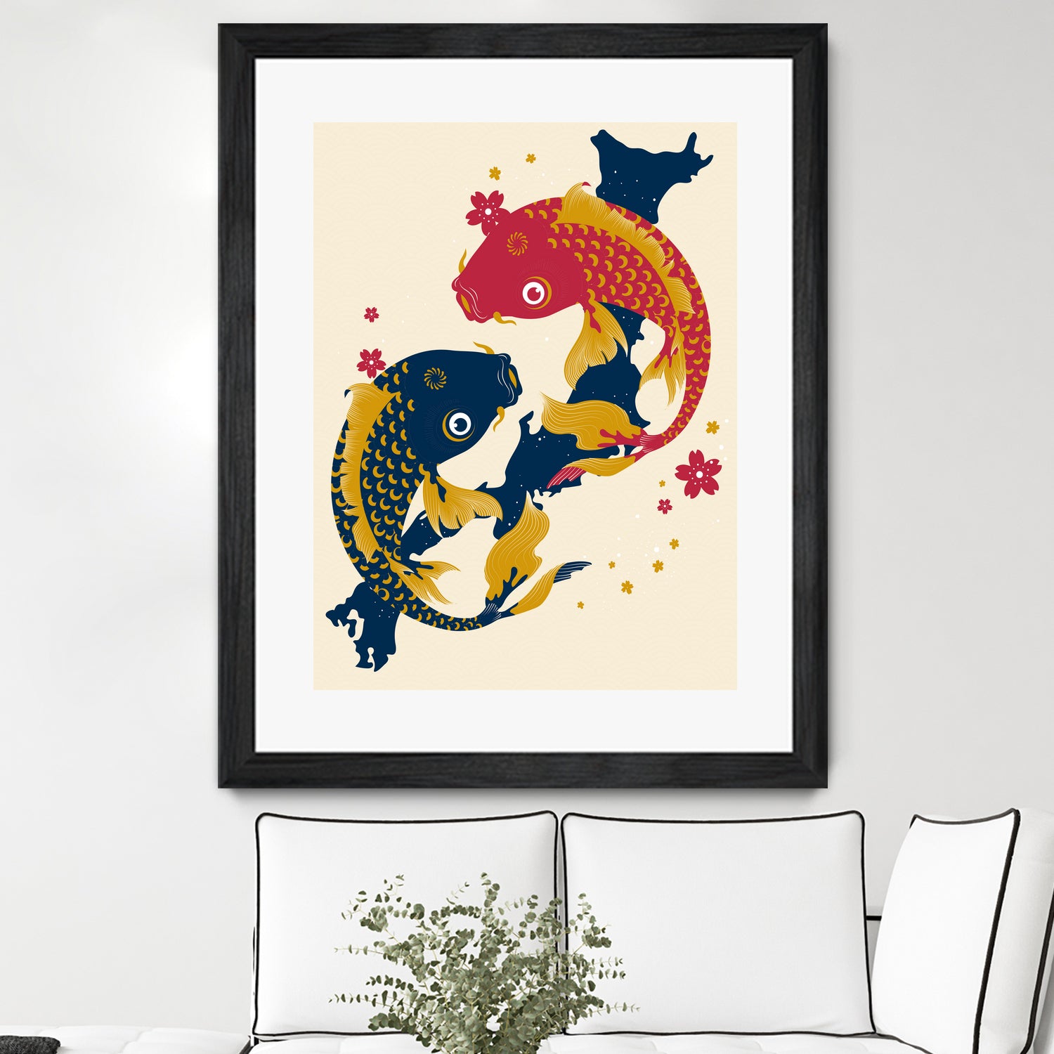 Koi Fish Japan Red Blue Illustrations by Edo Agus Setiawan on GIANT ART - yellow photo illustration