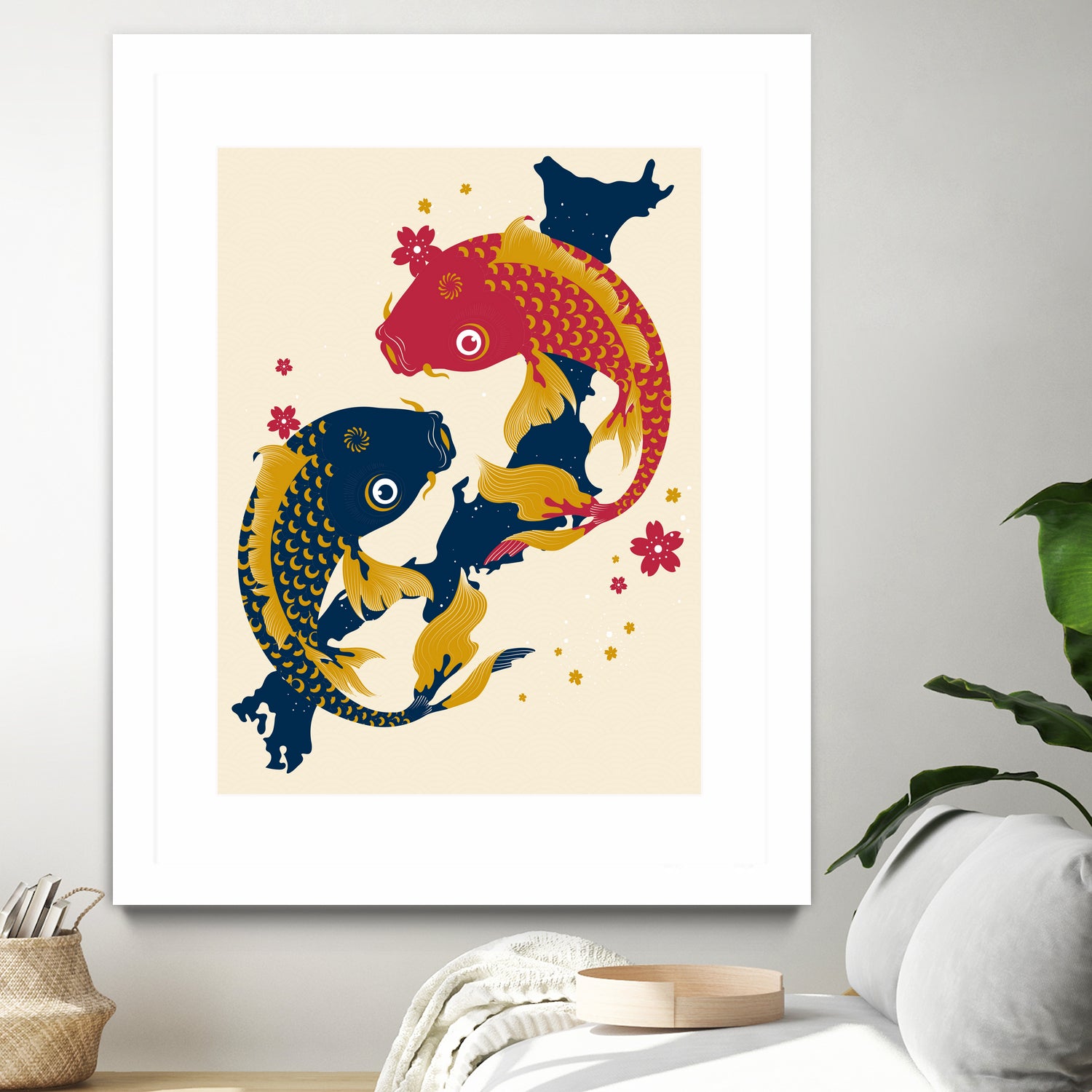 Koi Fish Japan Red Blue Illustrations by Edo Agus Setiawan on GIANT ART - yellow photo illustration