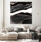 Black & Rose Gold Agate Texture 08 by Isabel Muñoz on GIANT ART - black digital painting