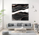 Black & Rose Gold Agate Texture 08 by Isabel Muñoz on GIANT ART - black digital painting