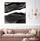 Black & Rose Gold Agate Texture 08 by Isabel Muñoz on GIANT ART - black digital painting