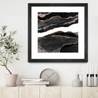 Black & Rose Gold Agate Texture 08 by Isabel Muñoz on GIANT ART - black digital painting