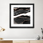 Black & Rose Gold Agate Texture 08 by Isabel Muñoz on GIANT ART - black digital painting