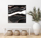 Black & Rose Gold Agate Texture 08 by Isabel Muñoz on GIANT ART - black digital painting