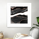 Black & Rose Gold Agate Texture 08 by Isabel Muñoz on GIANT ART - black digital painting