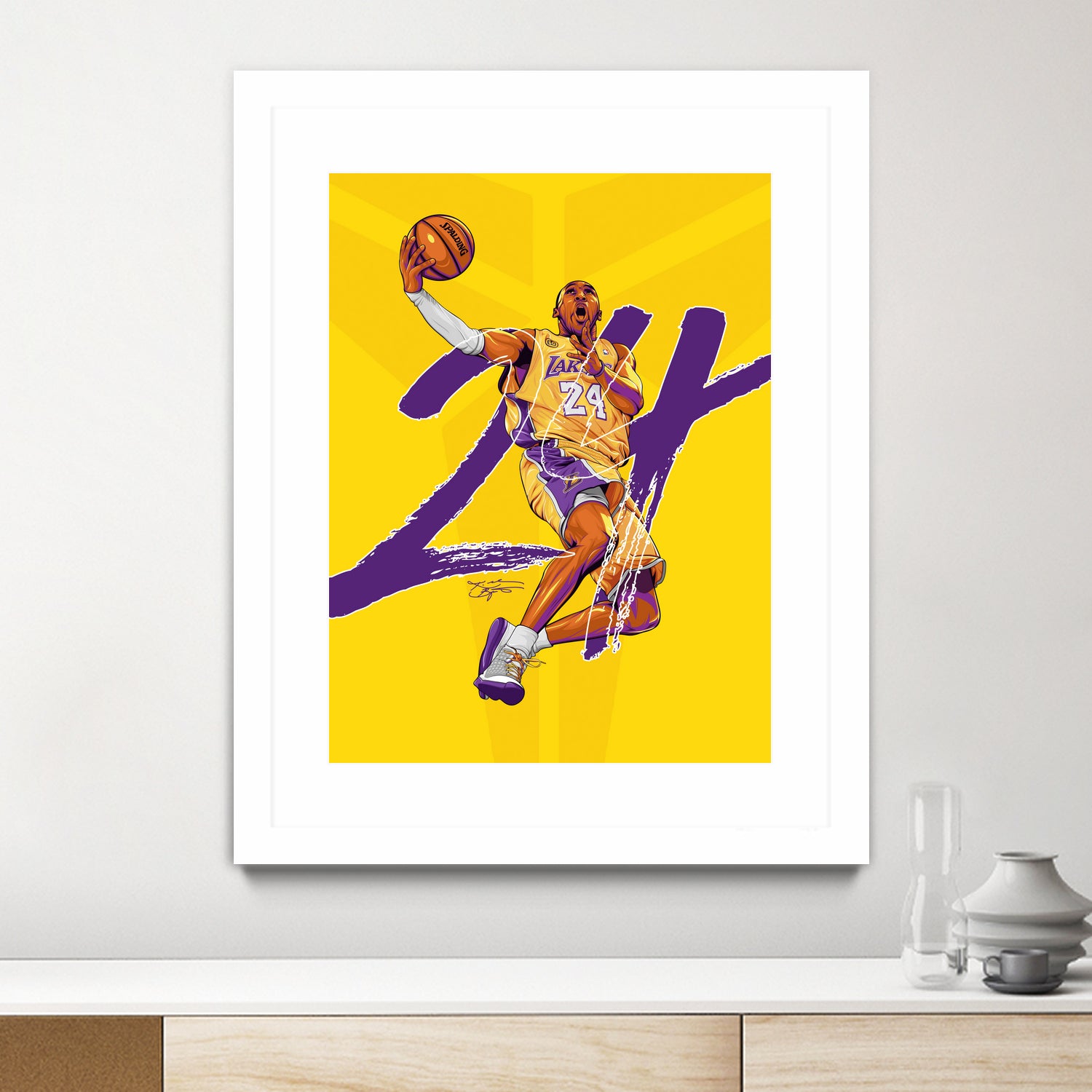 Kobe "Black Mamba" Bryant by Zildjian Magante on GIANT ART - yellow typography