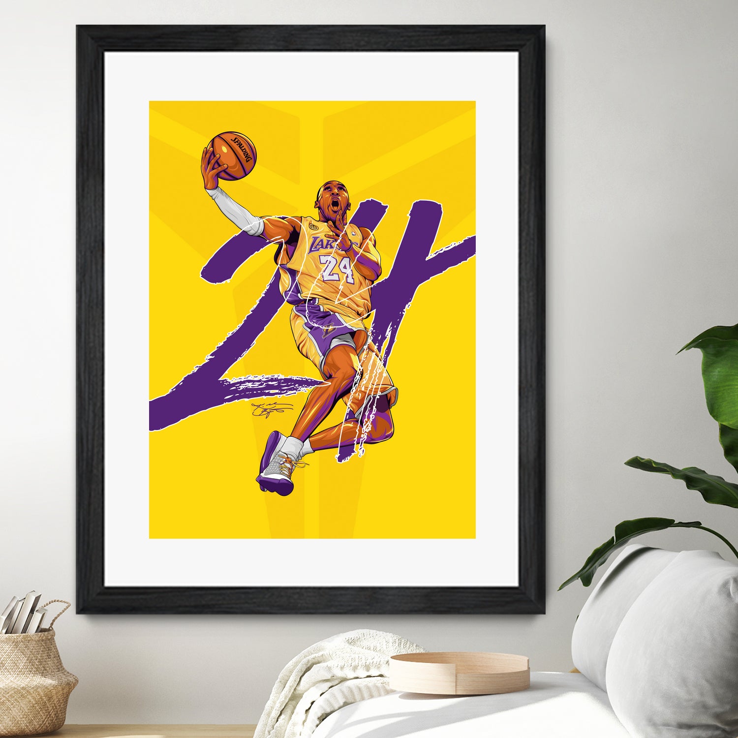 Kobe "Black Mamba" Bryant by Zildjian Magante on GIANT ART - yellow typography