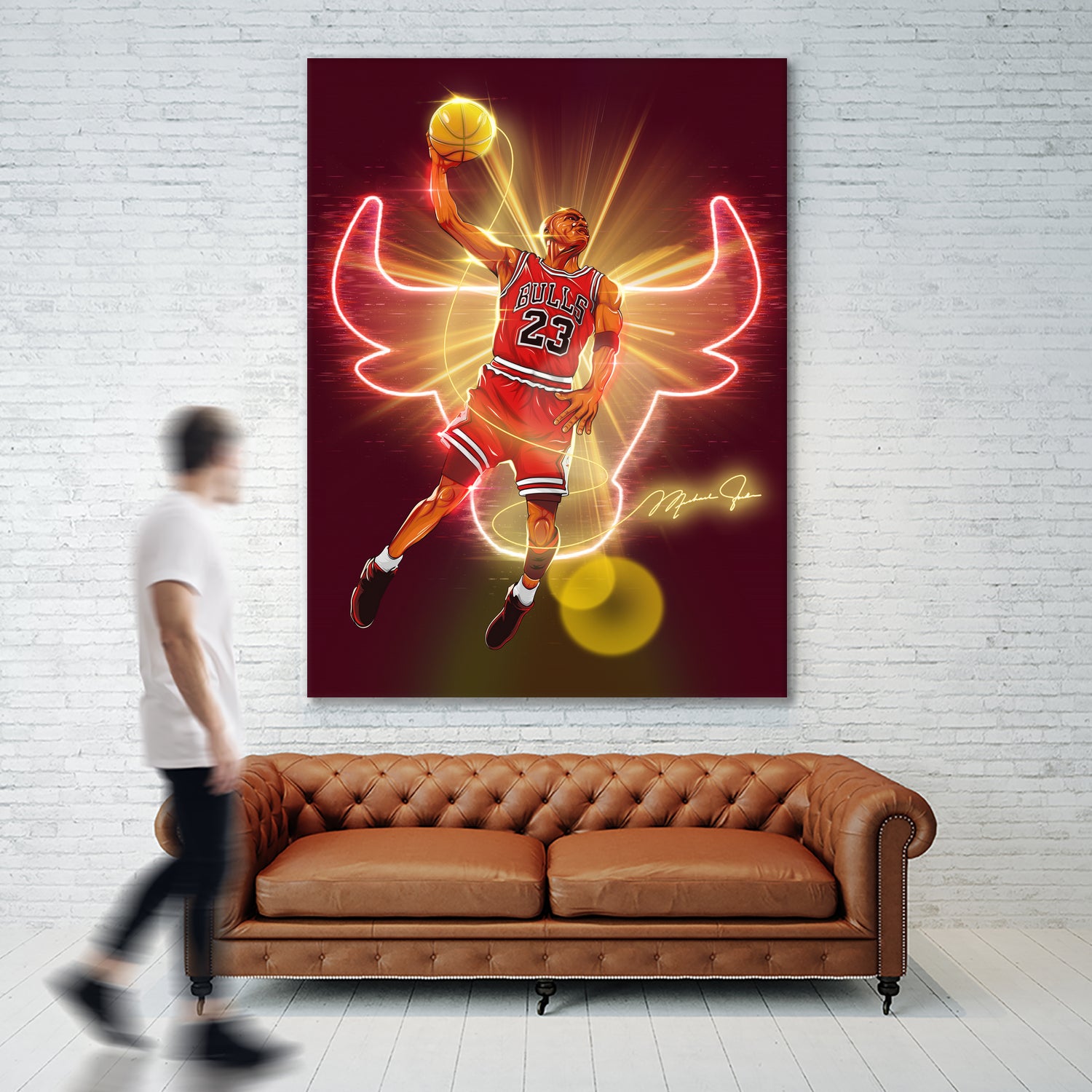 Michael "Air Jordan" Jordan by Zildjian Magante on GIANT ART - red digital drawing