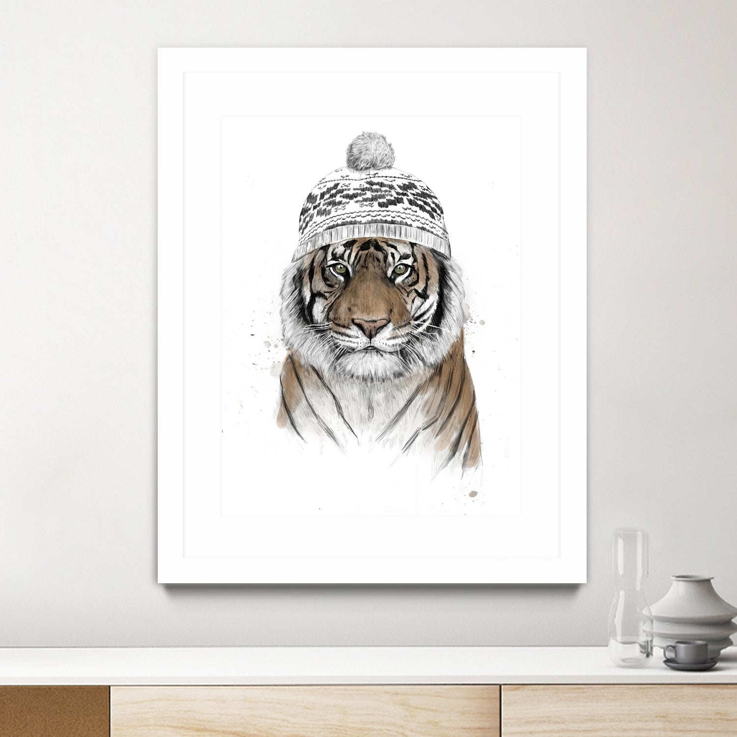 Siberian tiger by Solti Balázs on GIANT ART - white digital painting