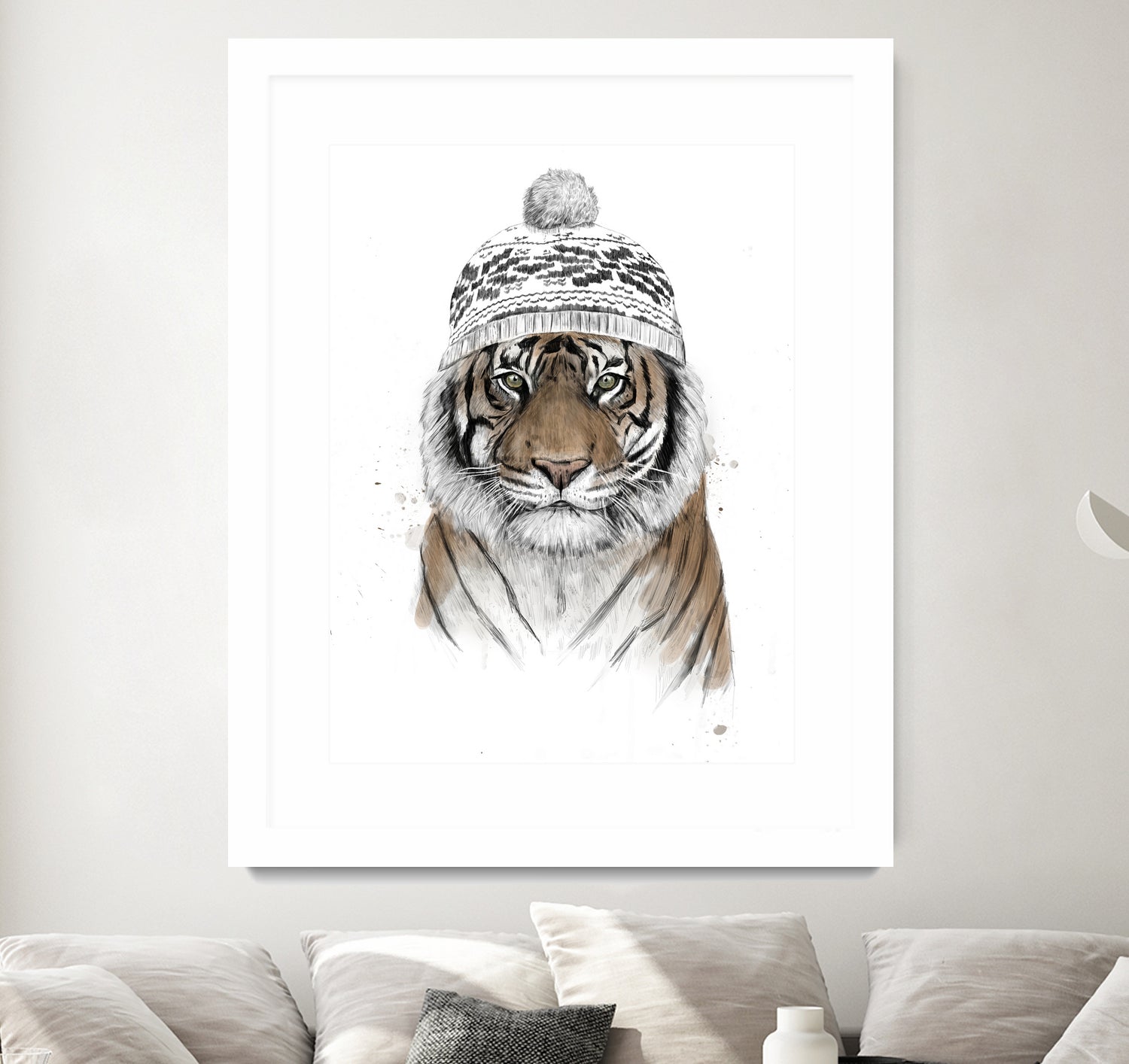 Siberian tiger by Solti Balázs on GIANT ART - white digital painting