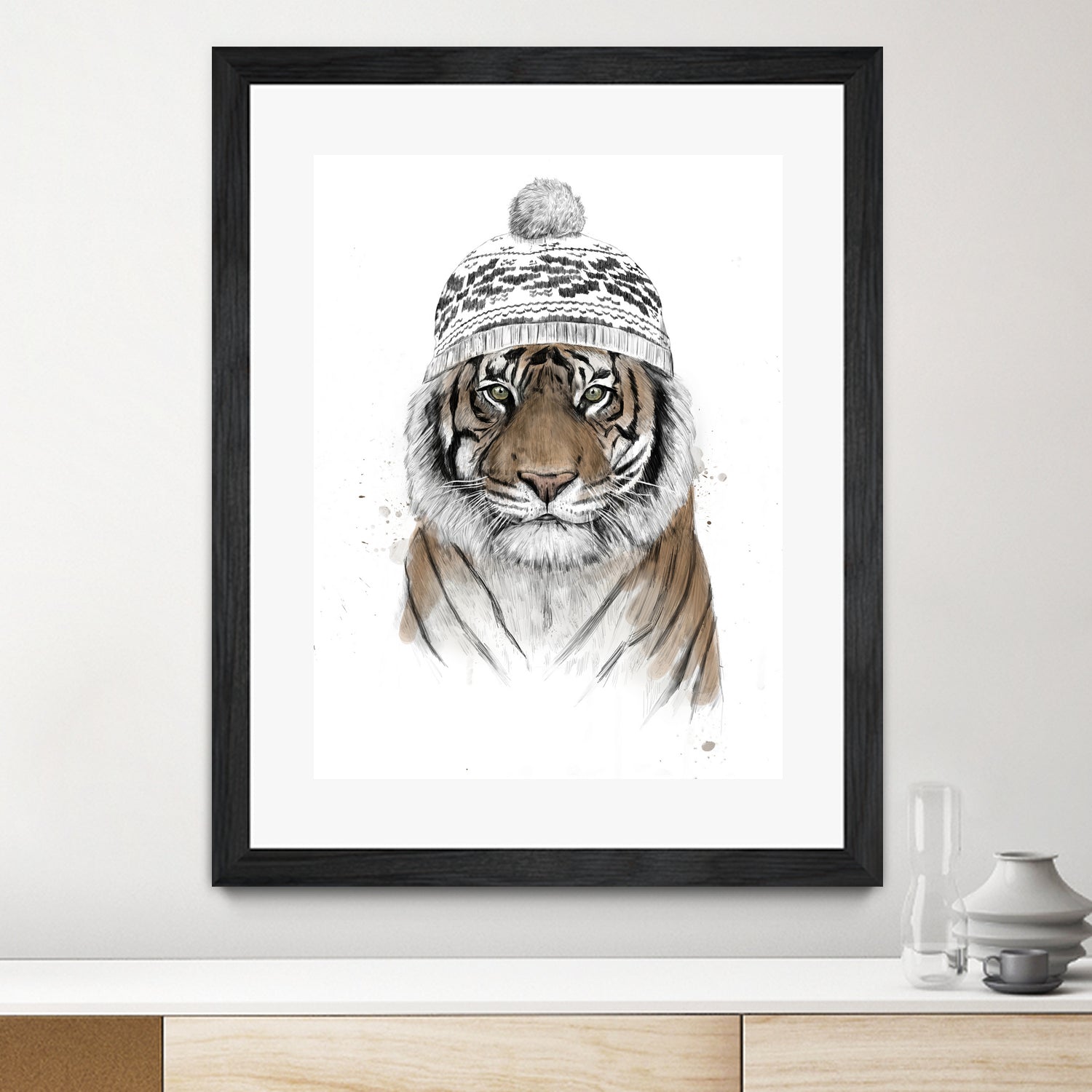 Siberian tiger by Solti Balázs on GIANT ART - white digital painting